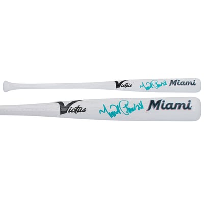 Miguel Cabrera Miami Marlins Autographed Fanatics Authentic Victus Team ID Mini Bat 