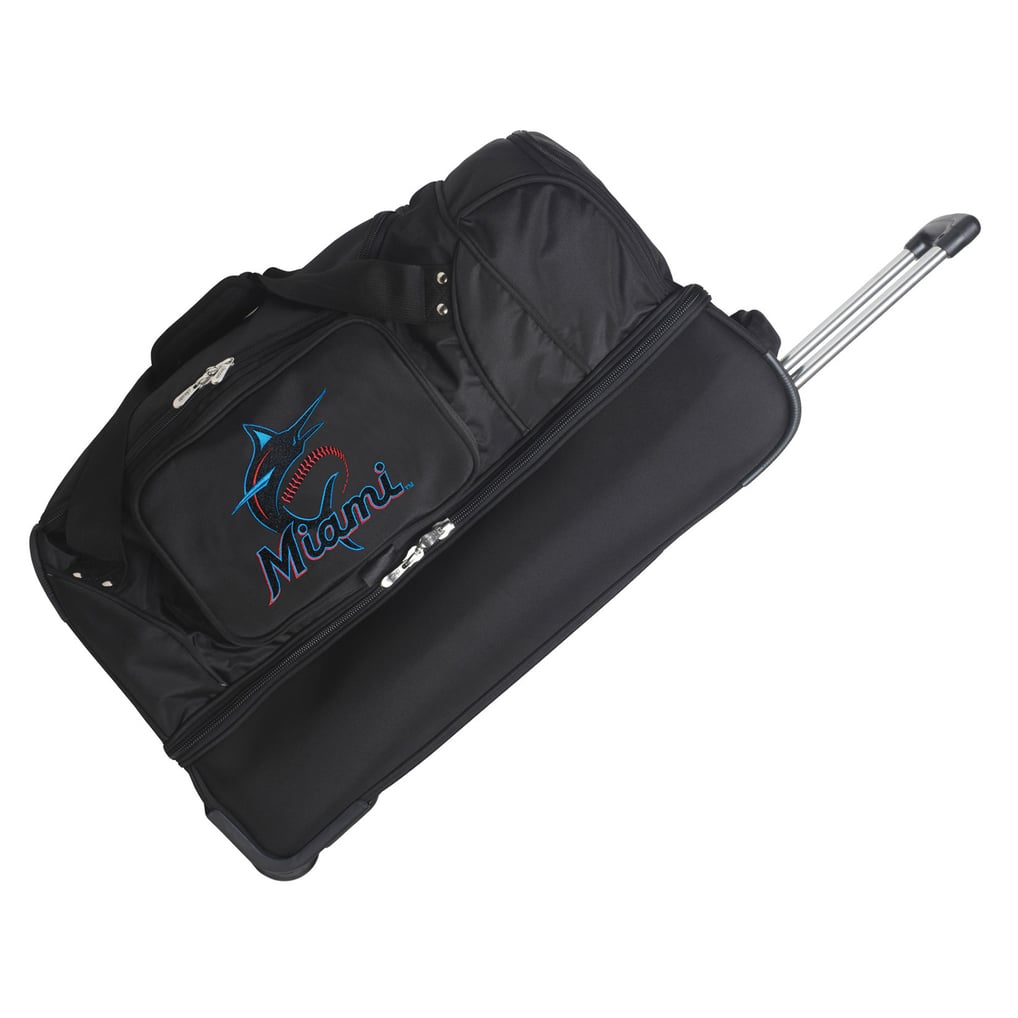Miami Marlins MOJO 27'' 2-Wheel Drop Bottom Rolling Duffel Bag - Black
