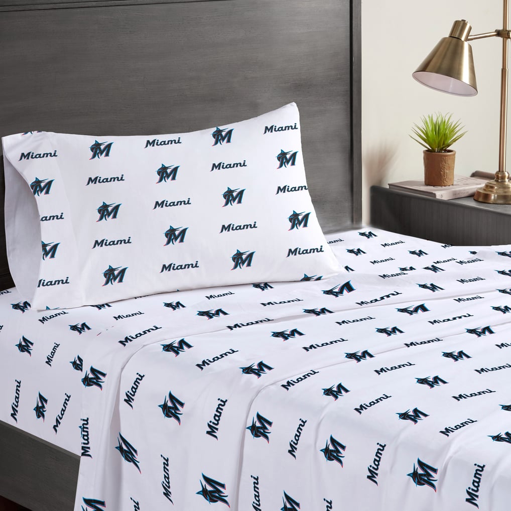 Miami Marlins Pegasus Three-Piece Twin Sheet Set
