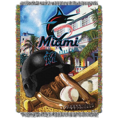 Miami Marlins The Northwest Company 48'' x 60'' Home Advantage Woven Throw