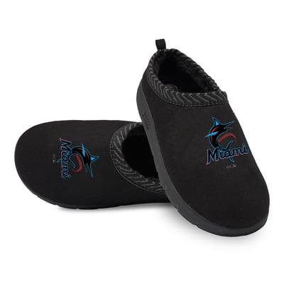 Miami Marlins ISlide Unisex Primary Logo Mission Slippers - Black

