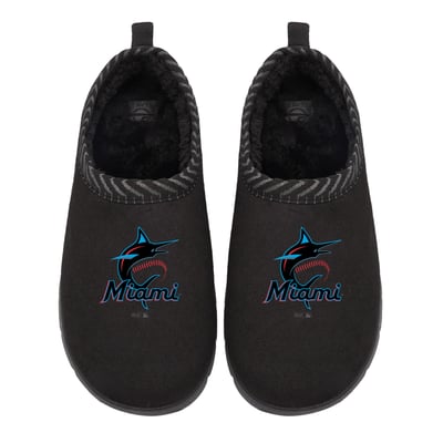 Miami Marlins ISlide Unisex Primary Logo Mission Slippers - Black
