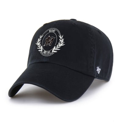  Miami Marlins '47 Women's Laurel Clean Up Adjustable Hat - Black