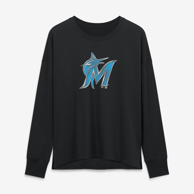 Miami Marlins Women's Forged Mascot Long Sleeve T-Shirt - Black