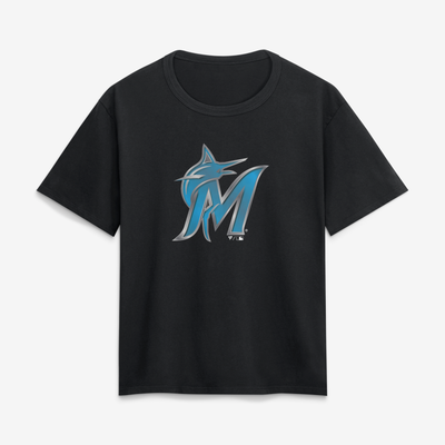 Miami Marlins Women's Forged Mascot T-Shirt - Black