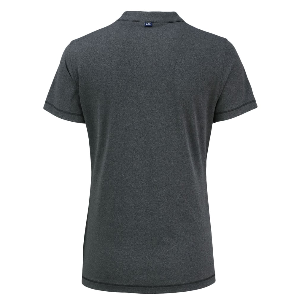 Miami Marlins Cutter & Buck Women's Forge Stretch Blade DryTec V-Neck Polo - Heather Black