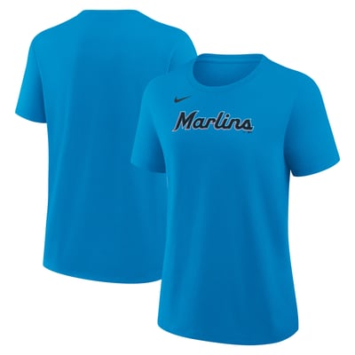 Miami Marlins Nike Women's Wordmark T-Shirt - Blue