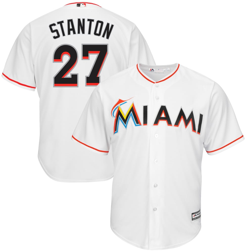 Giancarlo Stanton Miami Marlins Majestic Youth Cool Base  display picture 1