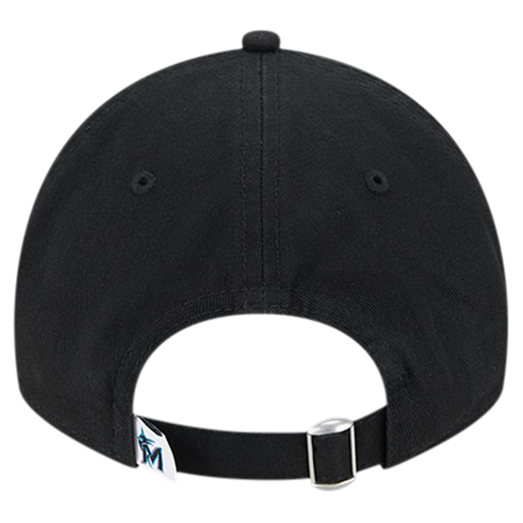 Miami Marlins New Era Youth Team Color 9TWENTY Adjustable Hat - Black