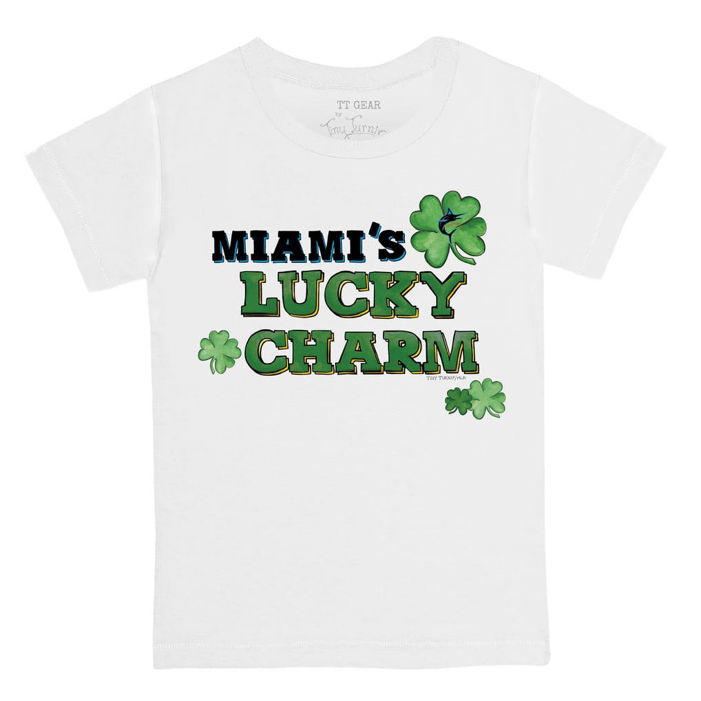 Miami Marlins Tiny Turnip Youth Lucky Charm T-Shirt - White