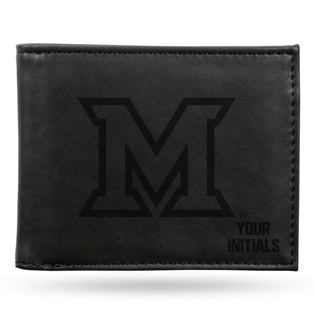 Miami University RedHawks Personalized Billfold Wallet - Black