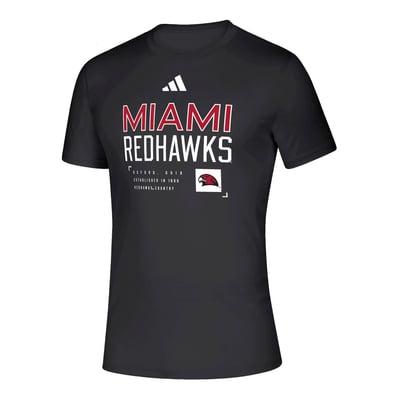 Miami University RedHawks adidas Pregame T-Shirt - Black