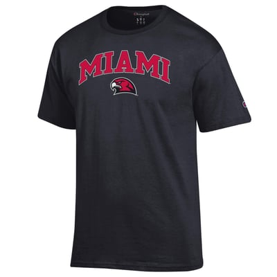 Miami University RedHawks Champion Arch Logo T-Shirt - Black