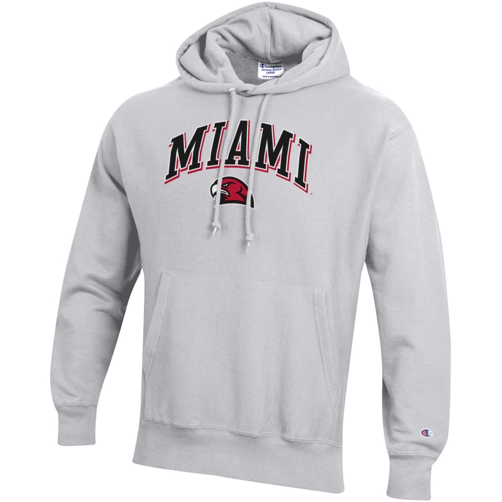 Champion Miami University RedHawks Gray Reverse Weave Hoodie