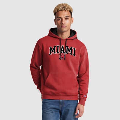 Miami University RedHawks Champion Contrast Hoodie - Red/Black