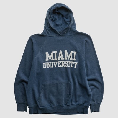 Miami University RedHawks 70s Hooded Pullover Sweatshirt - Navy - XS by Fanatics Real Vintage