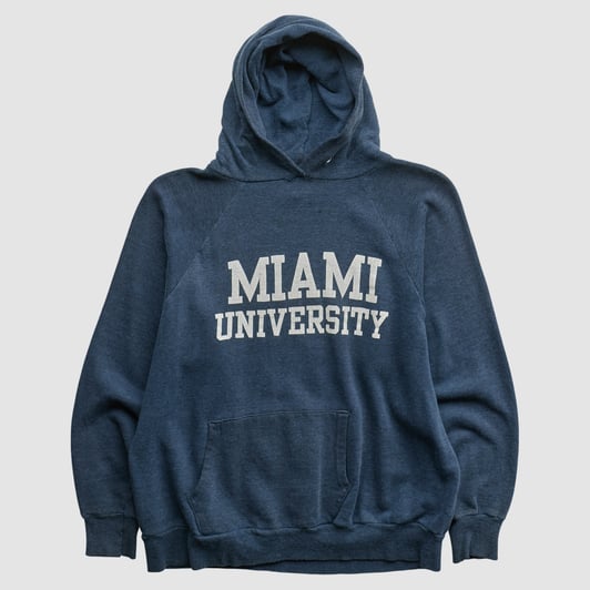Miami University RedHawks 70s Hooded Pullover Sweatshirt - Navy - XS by Fanatics Real Vintage