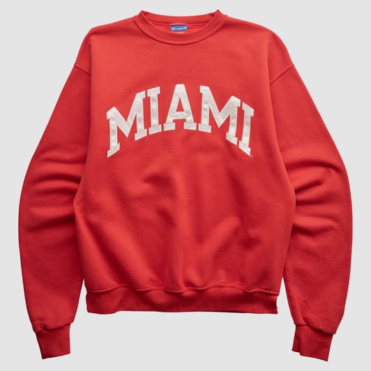 Miami University RedHawks Champion 2000s Pullover Sweatshirt - Red - S by Fanatics Real Vintage