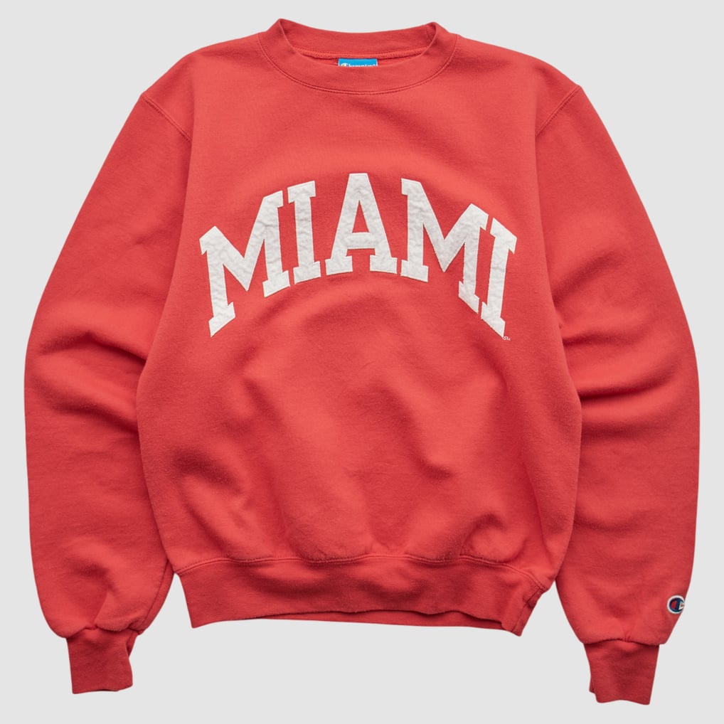 Miami University RedHawks Champion 2000s Pullover Sweatshirt - Red - XXS by Fanatics Real Vintage