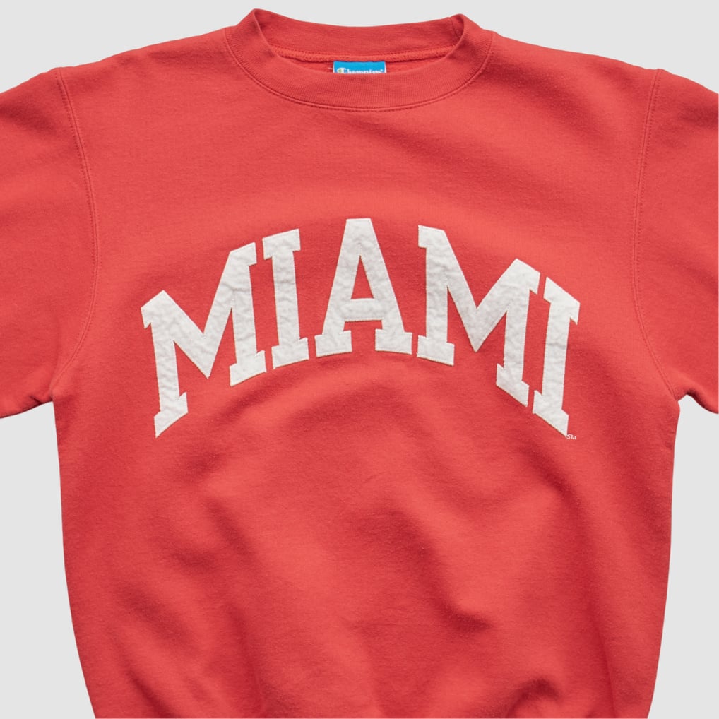 Miami University RedHawks Champion 2000s Pullover Sweatshirt - Red - XXS by Fanatics Real Vintage