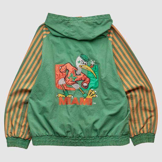 Miami University RedHawks Jump 90s Hooded Full Zip Jacket - Green - XL by Fanatics Real Vintage