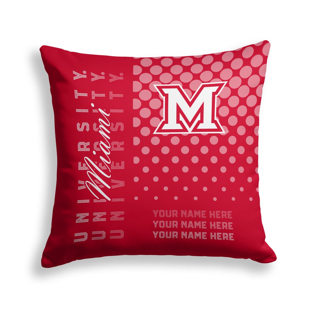 Miami University RedHawks Pegasus 18" x 18" Script Dot Fade Personalized Decor Pillow