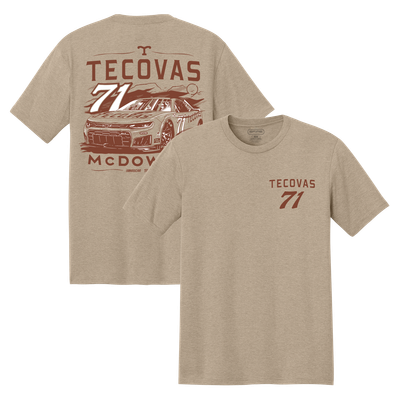 Michael McDowell Spire Motorsports #71 Tecovas T-Shirt - Tan