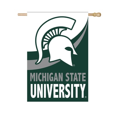  Michigan State Spartans 29" x 43" Color Wave Double-Sided Burlap House Flag