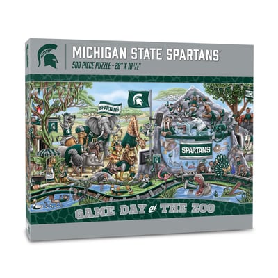 Michigan State Spartans Fanpoint 10.5" x 28" Game Day at the Zoo 500-Piece Puzzle