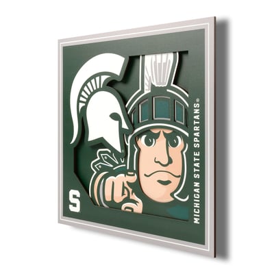 Michigan State Spartans Fanpoint 12'' x 12'' 3D Logo Wall Art