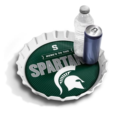 Michigan State Spartans Fanpoint 13" Bottle Cap Serving Tray