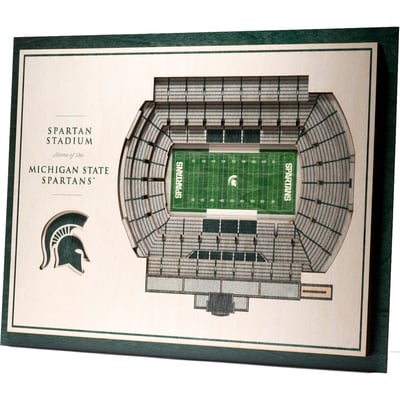 Michigan State Spartans Fanpoint 17'' x 13'' 5-Layer StadiumView 3D Wall Art