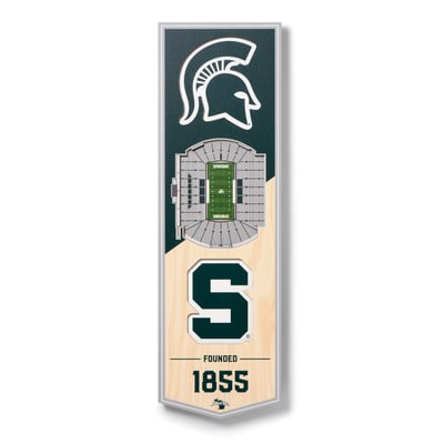 Michigan State Spartans Fanpoint 6'' x 19'' 3D StadiumView Banner