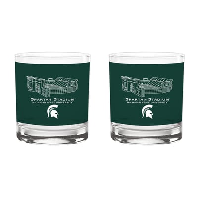  Michigan State Spartans Indigo Falls Core Stadium Two-Piece 14oz. Rocks Glass Set