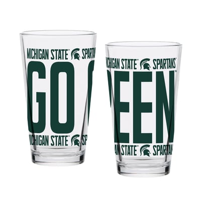 Indigo Falls Michigan State Spartans Elevated Pint Glass Set of 2

