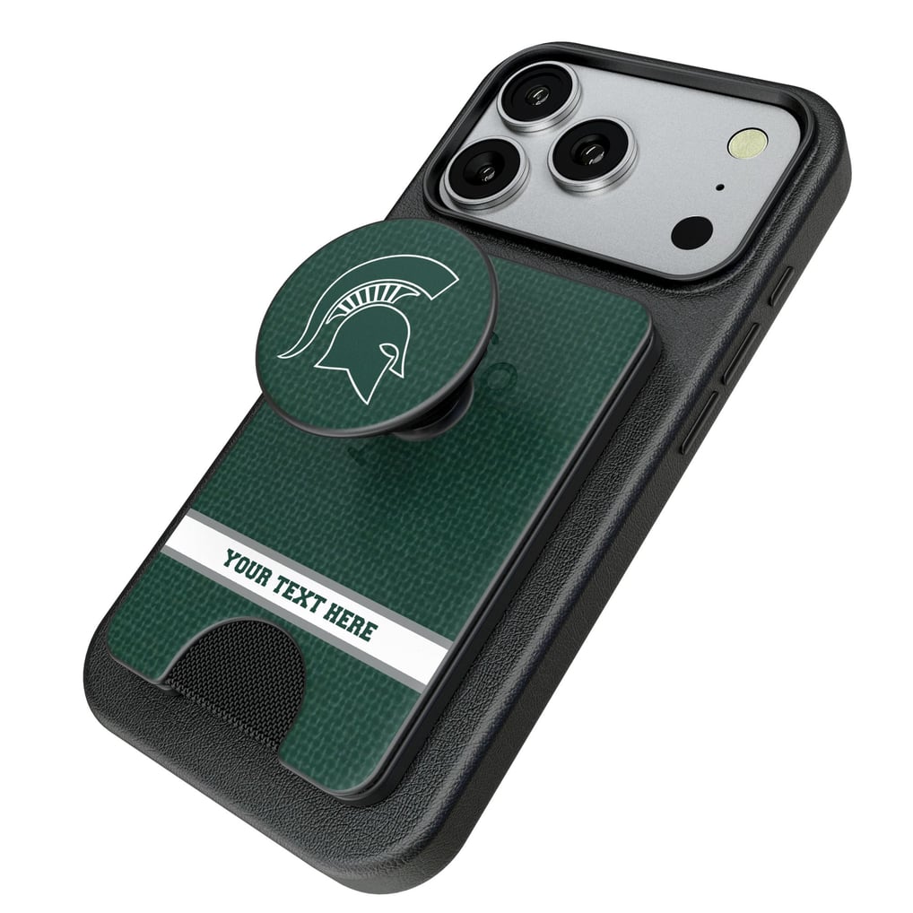 Michigan State Spartans Keyscaper Personalized Endzone Solid PopSockets Magnetic Wallet