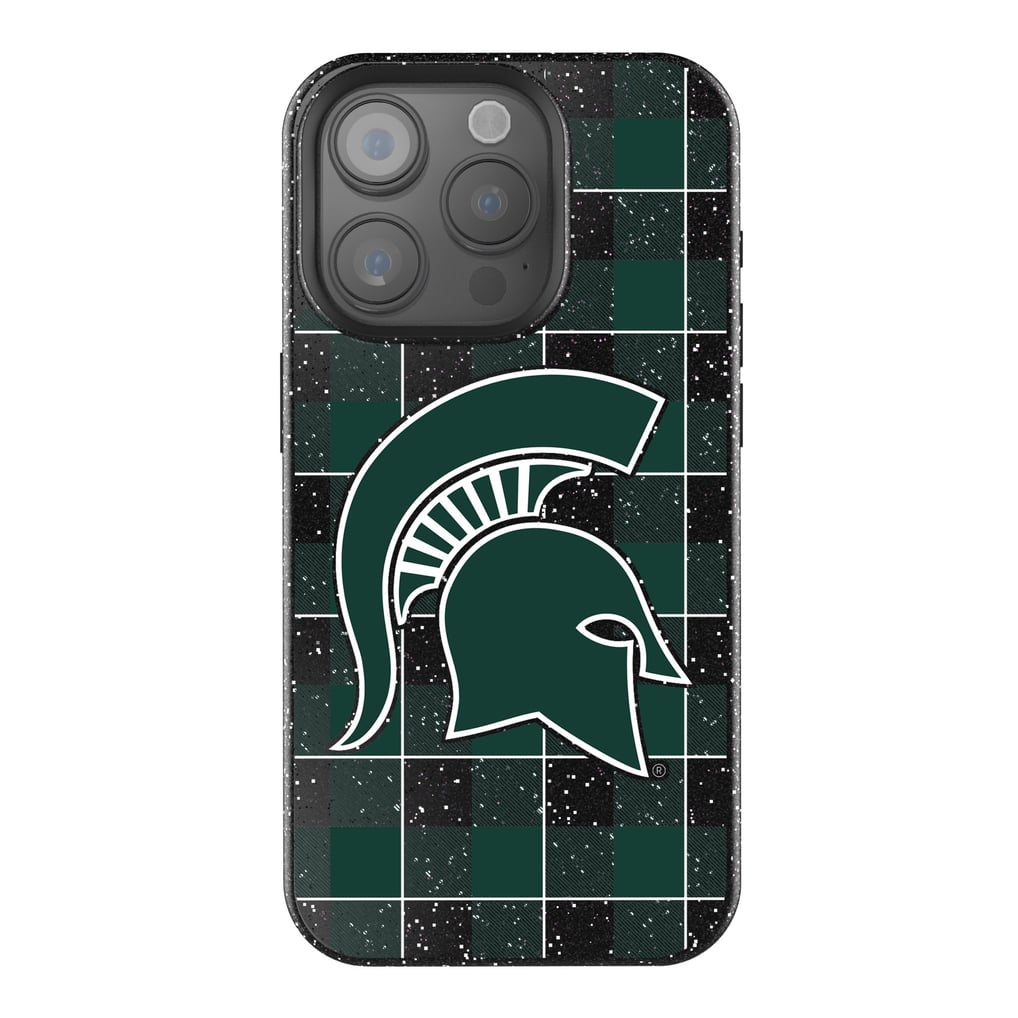 Michigan State Spartans Keyscaper Plaid Bling iPhone Case