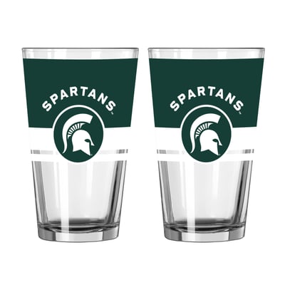 Michigan State Spartans Logo Brands Two-Piece 16oz. Horizon Pint Glass Set