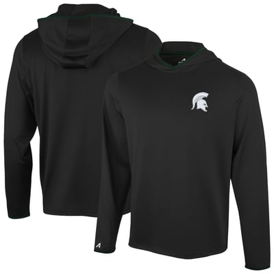  Michigan State Spartans Antigua Brink Color Pop Long Sleeve Hoodie T-Shirt - Black