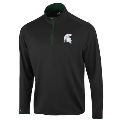  Michigan State Spartans Antigua Brink Color Pop Quarter-Zip Pullover - Black