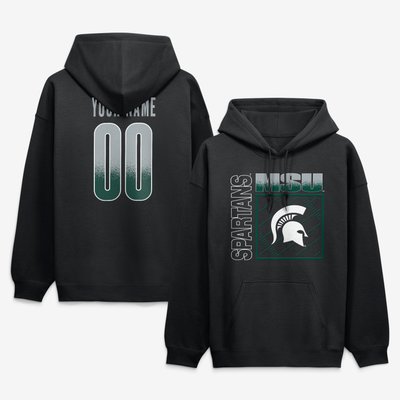 Michigan State Spartans Big & Tall Home Field Pop Personalized Any Name & Number Hoodie - Black