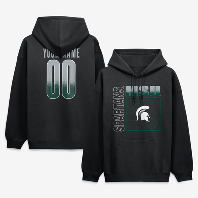 Michigan State Spartans  Home Court Pop Personalized Any Name & Number Hoodie - Black