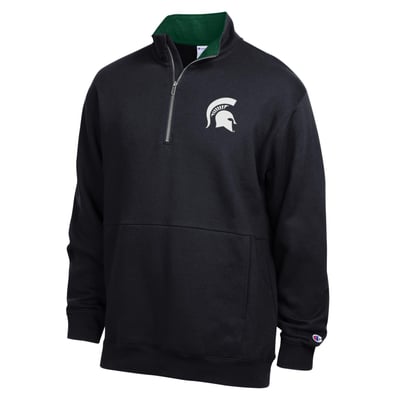  Michigan State Spartans Champion Fleece Quarter-Zip Pullover - Black