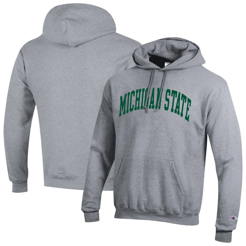  Michigan State Spartans Champion Basic Arch Fleece Pullover Hoodie - Heather Gray