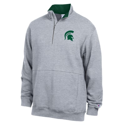  Michigan State Spartans Champion Fleece Quarter-Zip Pullover - Heather Gray