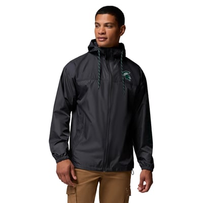  Michigan State Spartans Columbia Flash Challenger Windbreaker Omni-Shade Hooded Jacket - Black