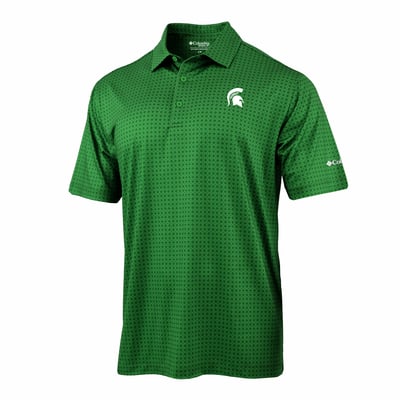  Michigan State Spartans Columbia Highland Drift Polo - Green