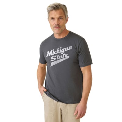 Michigan State Spartans FAHERTY Sunwashed T-Shirt - Charcoal