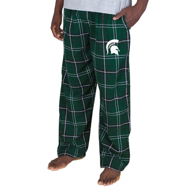 Michigan State Spartans Fanatics Big & Tall Ultimate Plaid Flannel Pajama Pants - Green/Black