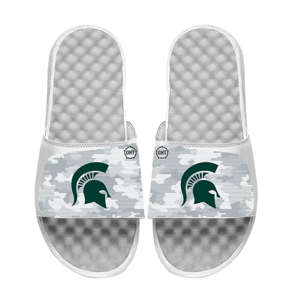 Michigan State Spartans ISlide Camo Slide Sandals - White display picture 1